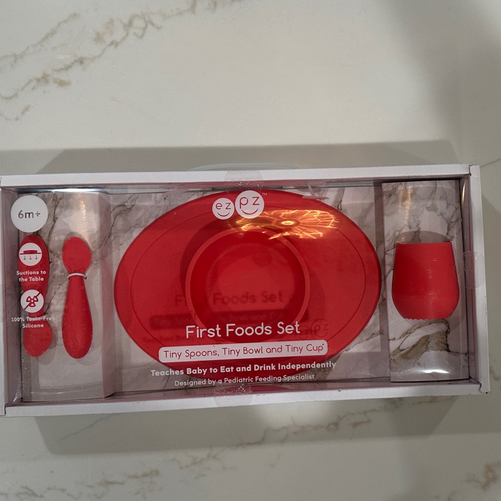 ezpz First Foods Set in Gray or Pink - Picture 2 of 3